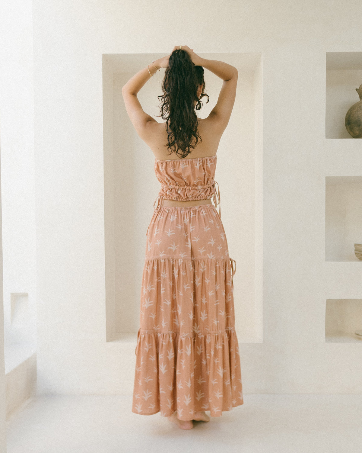 Malia The Label - Slow fashion brand 2024 - palm printed cotton linen set - co-ord matching summer sets