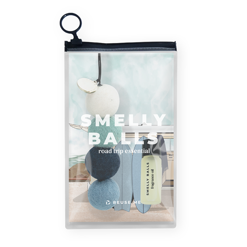 Packaged product with 'Smelly Balls' on a white background