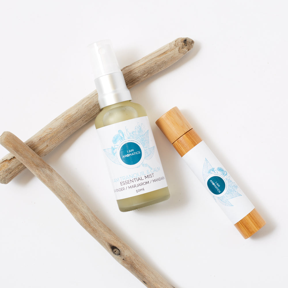 I am tranquil and calm room mist and natural perfume roller - hand blended in Thirroul NSW