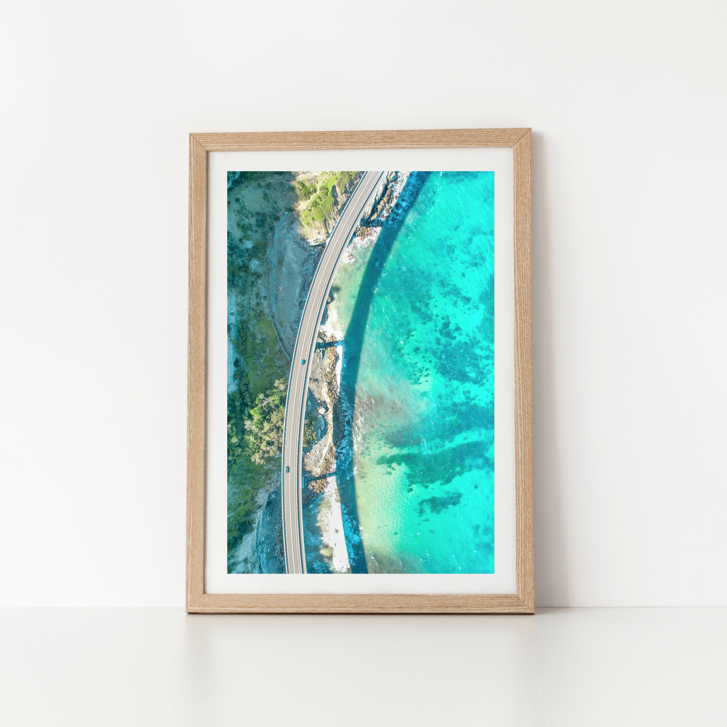 seacliff bridge drone photography on print - shop seacliff bridge artwork in store at Thirroul NSW