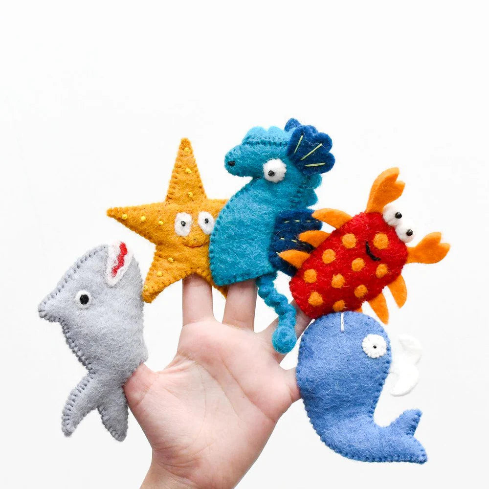 Felt finger puppet set - Sol + Star's baby at Thirroul + Co