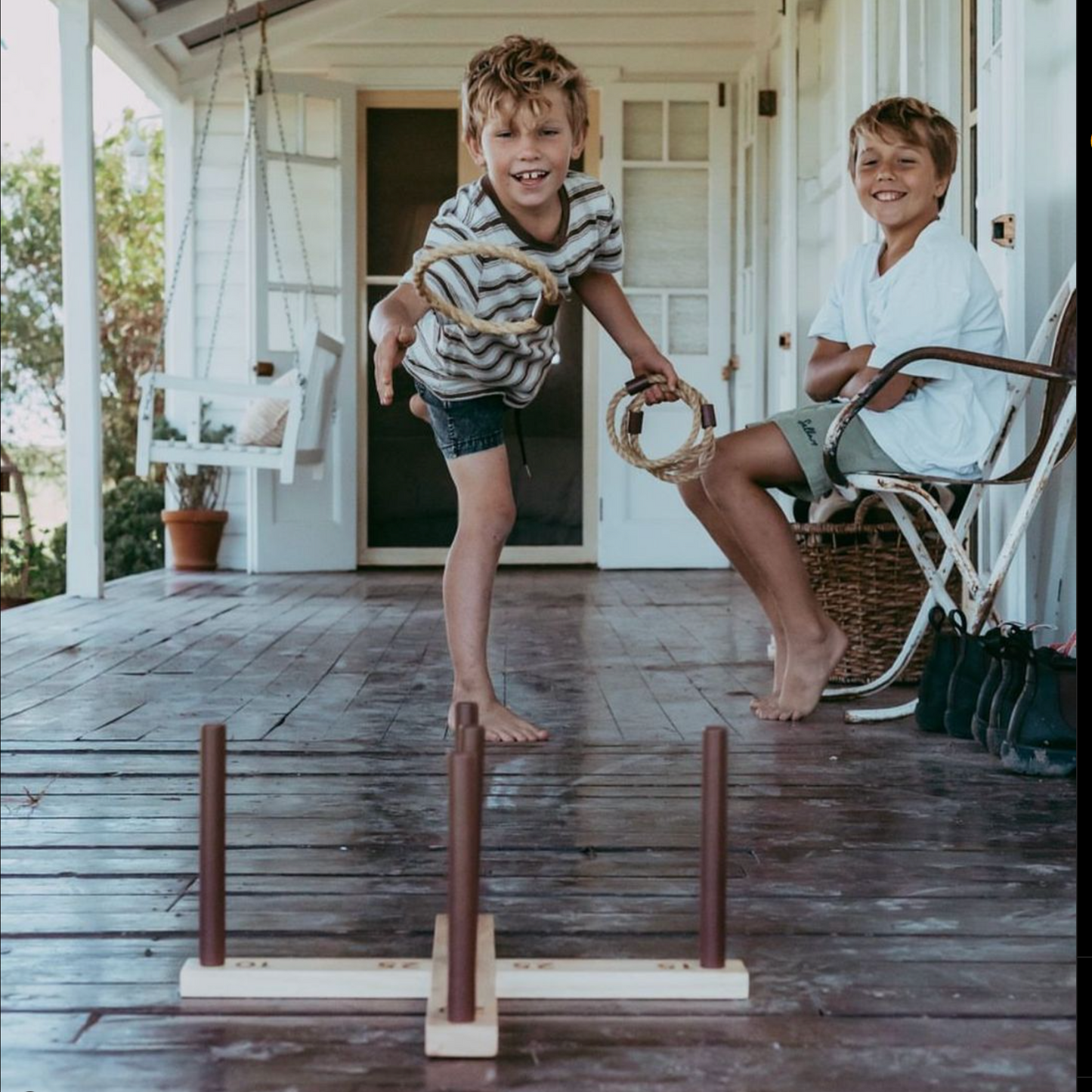 Shop wooden outdoor games in store at Thirroul Gift Shop - Thirroul + Co. Discover Quoits, finska and much more.